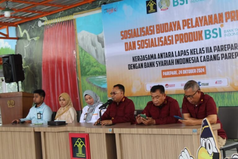 Lapas IIA Parepare Gandeng BSI Gelar Sosialisasi Budaya Pelayanan Prima, Perkuat Pembangunan ZI Menuju WBK dan WBBM