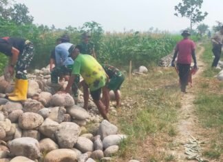 Sehari Pascapembukaan TMMD ke-130, Pengerjaan Talud di Gowa Capai 175 Meter
