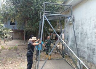 Atasi Kesulitan Air Bersih, Satgas TMMD Bangun Menara Tandon di Kalebarembeng, Gowa